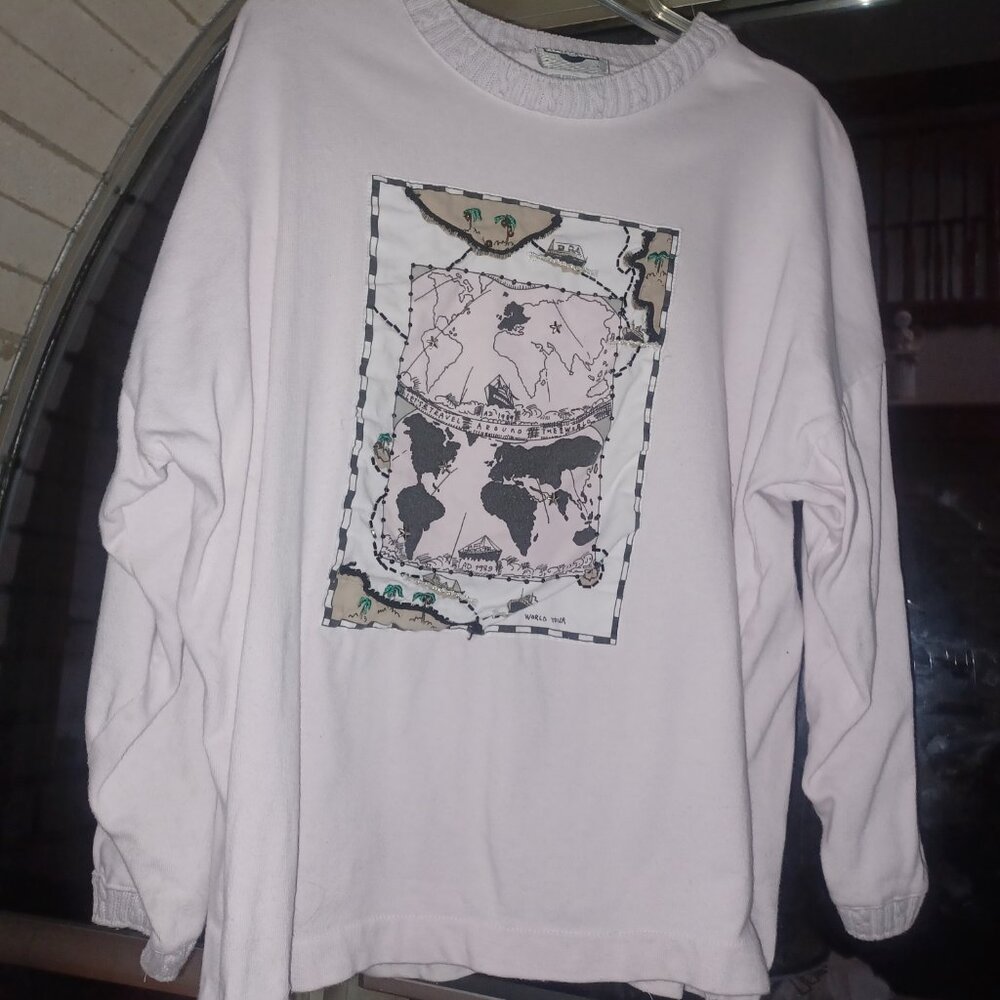 Chaus Sport Women's Sweat Shirt Large Light Pink